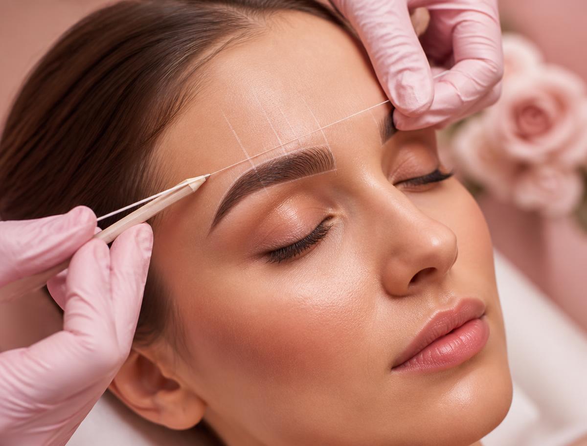 Brow Mapping step of microblading at Mystic Beauty in Morton Grove, IL