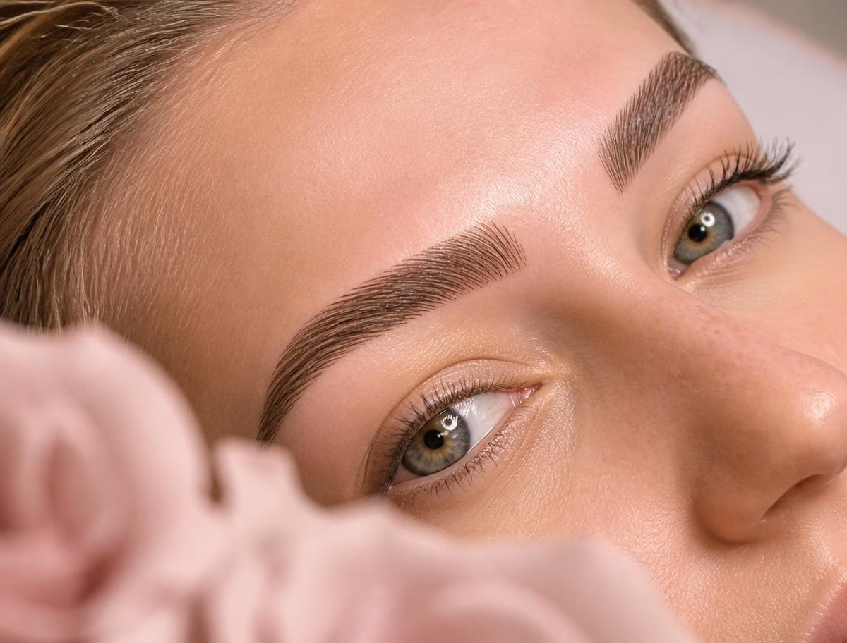 Microblading hair-stroke brow result at Mystic Beauty in Morton Grove, IL